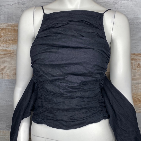 Free People wrap around top black size M - Picture 6 of 8